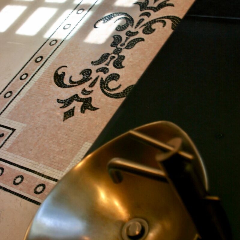 - Custom handmade marble mosaic rug
