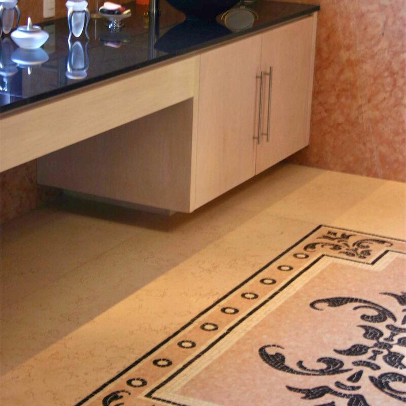 - Custom handmade marble mosaic rug